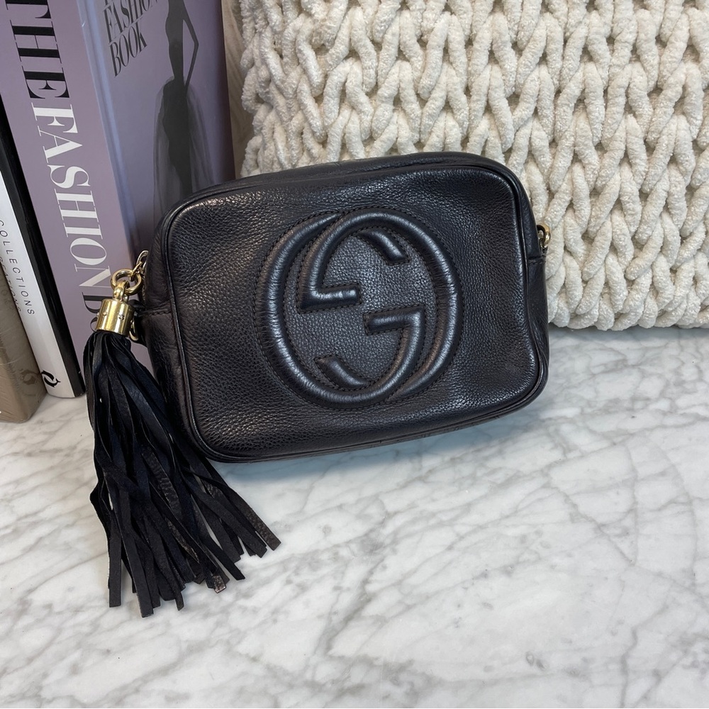 Gucci Black Leather small SoHo Disco bag (crossbody or shoulder)